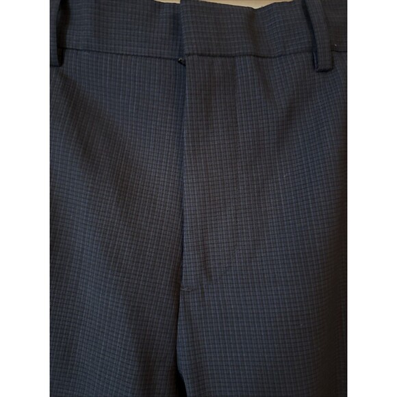 Theory Mayer Blue Wool Pattern Plaid Stretch Suit Pants | 33W - Picture 10 of 16